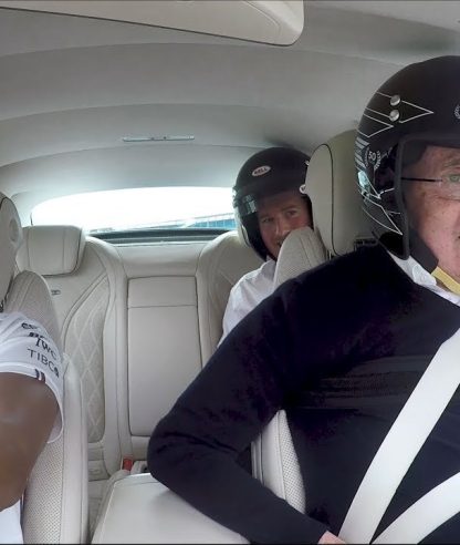 Lewis takes Sir Frank Williams for a Silverstone Hot Lap